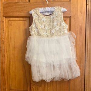 Toddler white and gold dress size 18-24 months